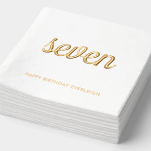Elegante 7. Geburtstag Moderner Goldener Garten Na Servietten Mit Folie