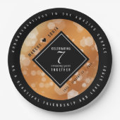 Elegante 7. Geburtstagsfeier der Kupferpresse Pappteller (Vorderseite)