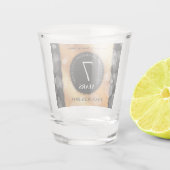 Elegante 7. Geburtstagsfeier der Kupferpresse Schnapsglas (Rückseite)