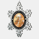 Elegante 7. Geburtstagsfeier der Kupferpresse Schneeflocken Zinn-Ornament (Rechts)