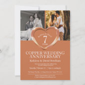 Elegante 7. Kupferne Hochzeit Einladung (Vorderseite)
