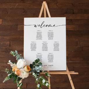 Elegante 7 Tische Begrüßungstabelle Poster
