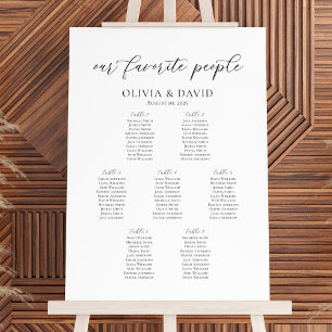 Elegante 7 Tische unsere Lieblings-Sitzkarte Poster