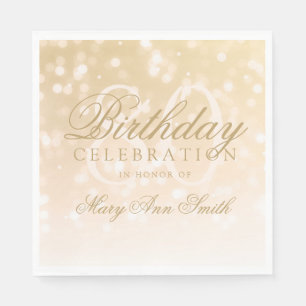 Elegante 80. Geburtstags-GoldBokeh Schein-Lichter Serviette