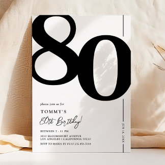 Elegante 80. Geburtstagsparty Einladung
