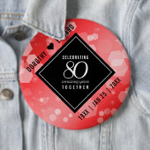 Elegante 80. Ruby Hochzeitstag Jahrestagsfeier Button (Beispiel)