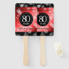 Elegante 80. Ruby Hochzeitstag Jahrestagsfeier Fächer