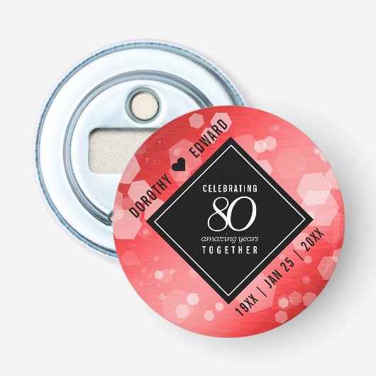 Elegante 80. Ruby Hochzeitstag Jahrestagsfeier Flaschenöffner (Vorderseite)