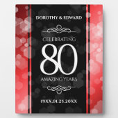 Elegante 80. Ruby Hochzeitstag Jahrestagsfeier Fotoplatte (Vorderseite)