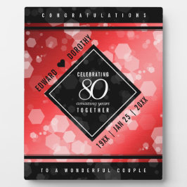 Elegante 80. Ruby Hochzeitstag Jahrestagsfeier Fotoplatte