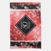 Elegante 80. Ruby Hochzeitstag Jahrestagsfeier Geschirrtuch (Vertikal)