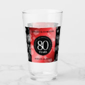 Elegante 80. Ruby Hochzeitstag Jahrestagsfeier Glas (Vorderseite)