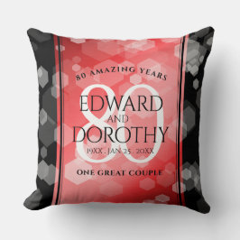Elegante 80. Ruby Hochzeitstag Jahrestagsfeier Kissen