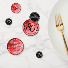 Elegante 80. Ruby Hochzeitstag Jahrestagsfeier Konfetti