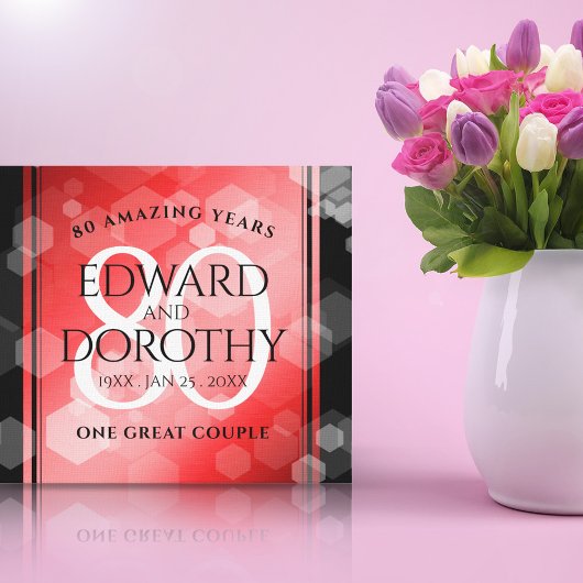 Elegante 80. Ruby Hochzeitstag Jahrestagsfeier Leinwanddruck