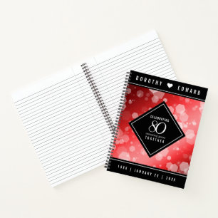 Elegante 80. Ruby Hochzeitstag Jahrestagsfeier Notizblock