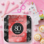 Elegante 80. Ruby Hochzeitstag Jahrestagsfeier Pappteller (Party)