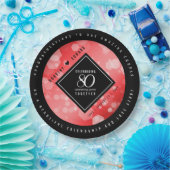 Elegante 80. Ruby Hochzeitstag Jahrestagsfeier Pappteller (Party)