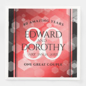 Elegante 80. Ruby Hochzeitstag Jahrestagsfeier Serviette (Vorderseite)