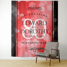 Elegante 80. Ruby Hochzeitstag Jahrestagsfeier Wandteppich