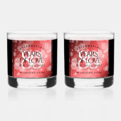 Elegante 80. Ruby Hochzeitstag Jahrestagsfeier Whiskyglas (Rückseite)