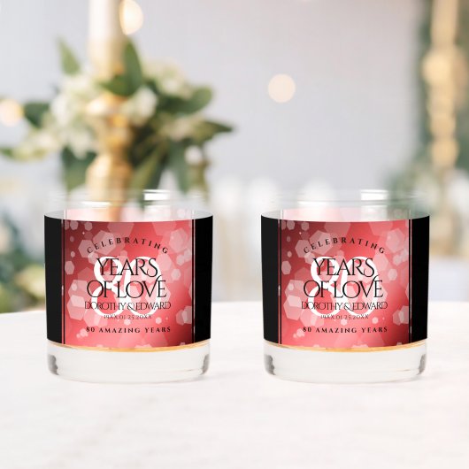 Elegante 80. Ruby Hochzeitstag Jahrestagsfeier Whiskyglas (Insitu (Hochzeit))