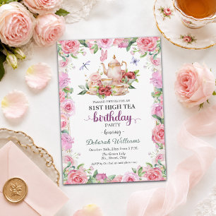 Elegante 81. Geburtstags-High-Tea-Party  Einladung