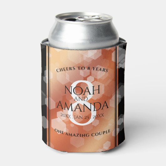 Elegante 8. Bronze Hochzeitstag Feier Dosenkühler (Kanne Vorderseite)