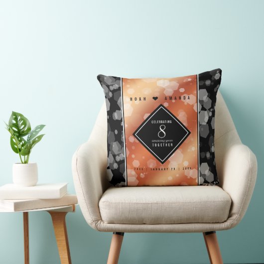 Elegante 8. Bronze Hochzeitstag Feier Kissen (Stuhl )