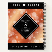 Elegante 8. Bronze Hochzeitstag Feier Notizblock (Rückseite)