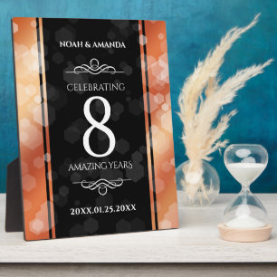 Elegante 8. Bronze Wedding Anniversary Plaque Fotoplatte