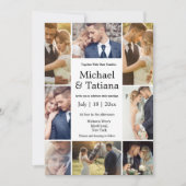 elegante 8-Foto-Hochzeitsfeier Einladung (Vorderseite)