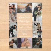 elegante 8 Fotos Collage Moderne Hochzeit Acryleinladungen (Vorderseite)
