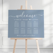Elegante 8 Table Dusty Blue Wedding Seating Chart Poster