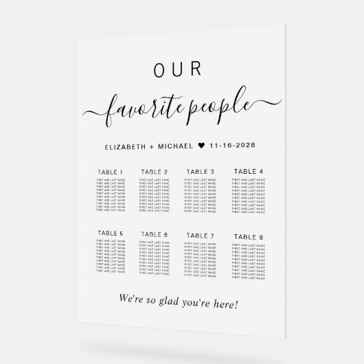 Elegante 8 Tafelhochzeiten Mattiert Acrylschild (Winkel)