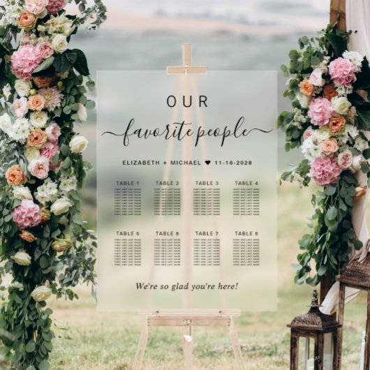 Elegante 8 Tafelhochzeiten Mattiert Acrylschild