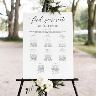Elegante 8 Tische für Sitzplätze Poster
