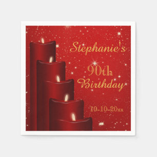 Elegante 90. Geburtstags-Kerzen mit Schein Serviette