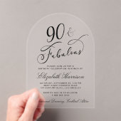 Elegante 90. Geburtstagsparty Acryleinladungen (Insitu (Handheld))