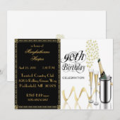Elegante 90. Geburtstagsparty Einladung (Vorne/Hinten)