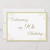 Elegante 90. Geburtstagsparty Einladung (Vorderseite)