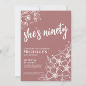 Elegante 90. Geburtstagsparty Einladung (Vorderseite)