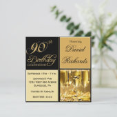 Elegante 90. Geburtstagsparty Einladungen (Stehend Vorderseite)