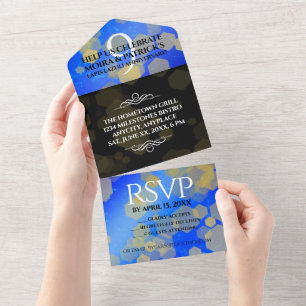 Elegante 9. Lapislazuli-Hochzeitstag All In One Einladung