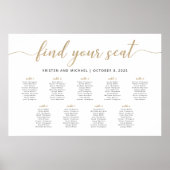 Elegante 9 Tische finden Ihre Sitzkarte Poster (Vorne)