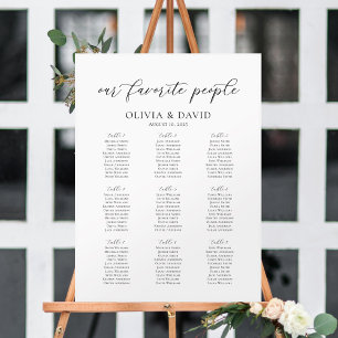 Elegante 9 Tische unsere Lieblings-Sitzkarte Poster