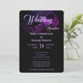 Elegante Abend Hochzeit Party Einladung (Stehend Vorderseite)