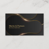 Elegante abgerundete Shape Geometric Gold Lines | Visitenkarte (Vorderseite)