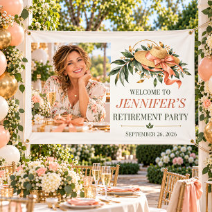 Elegante Abschiedsparty-Foto-Willkommensschild Banner