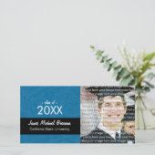 Elegante Abschluss Foto Announcement Cards Ankündigung (Stehend Vorderseite)